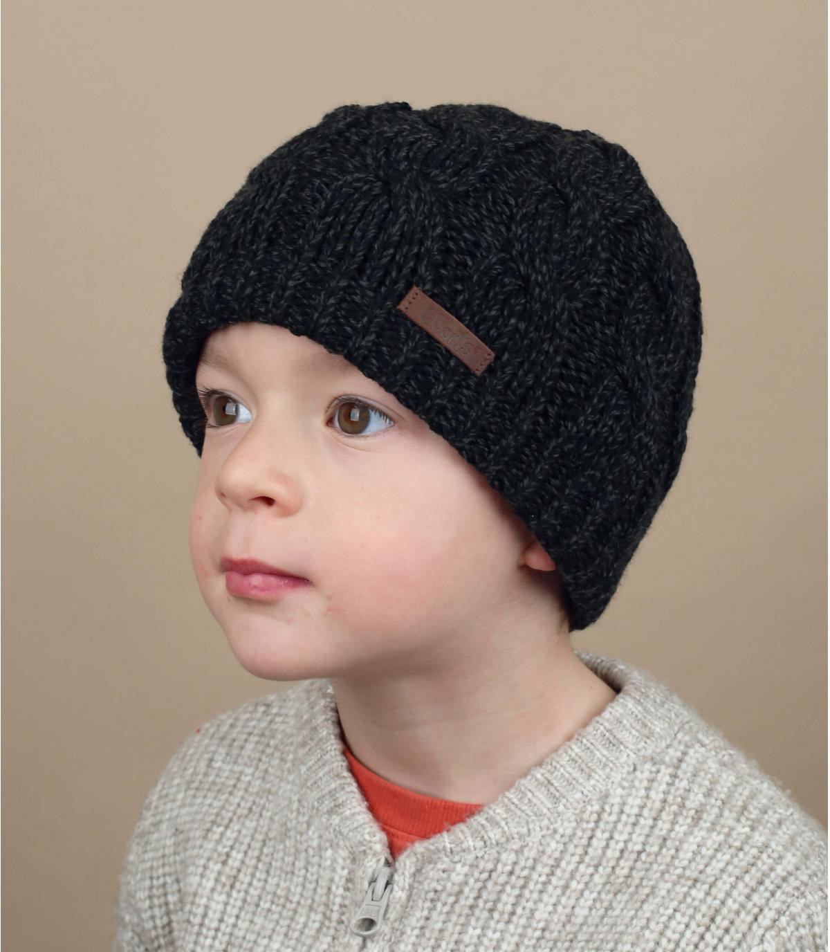 black child cable knit beanie JP Cable Beanie Kids black